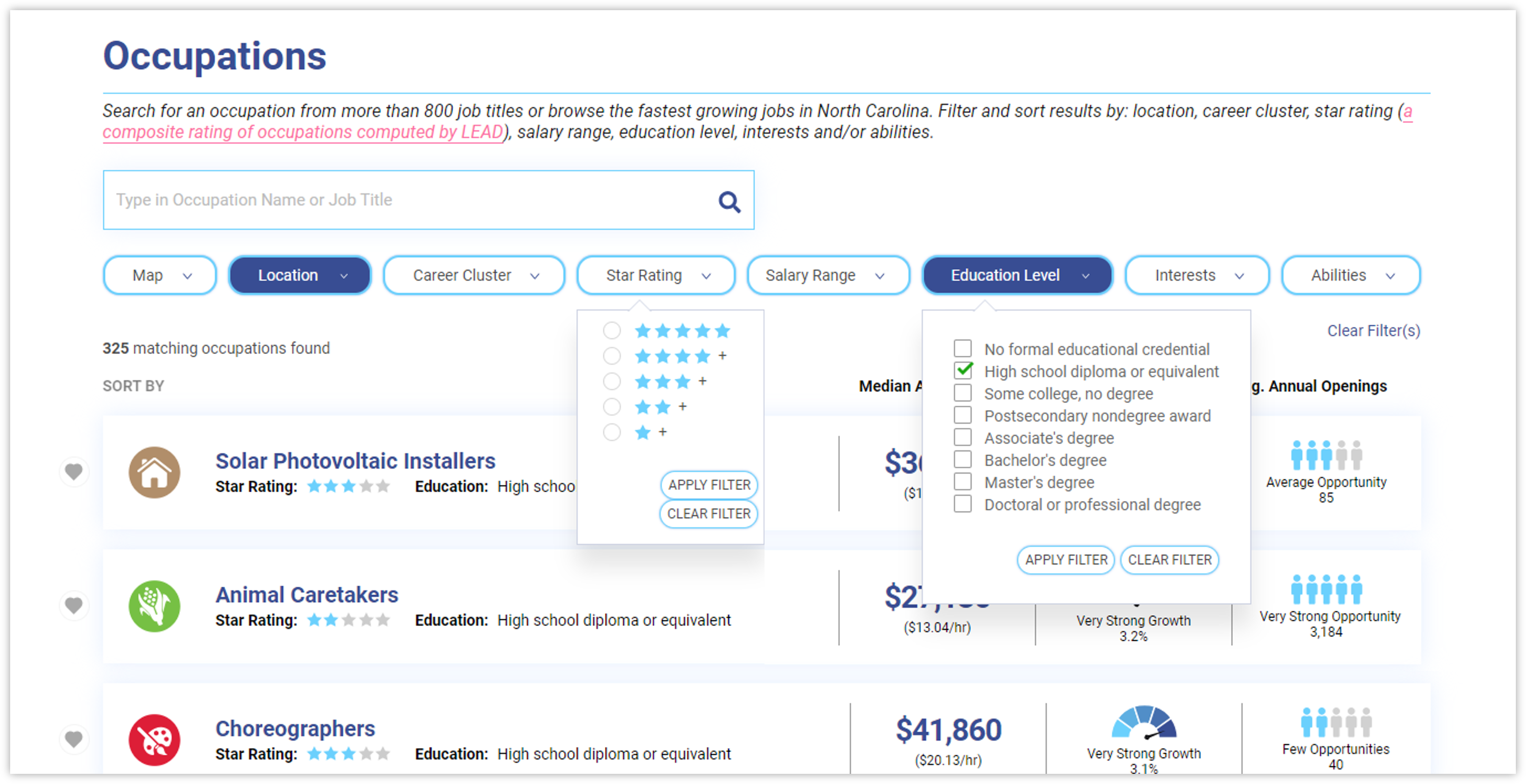 NCcareers.org Occupations List